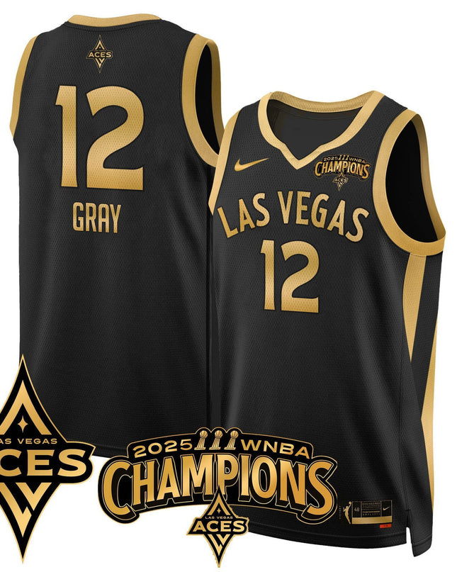 Men's Las Vegas Aces 2025 WNBA Championship Jersey - All Stitched