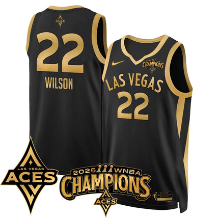 Men's Las Vegas Aces 2025 WNBA Championship Jersey - All Stitched