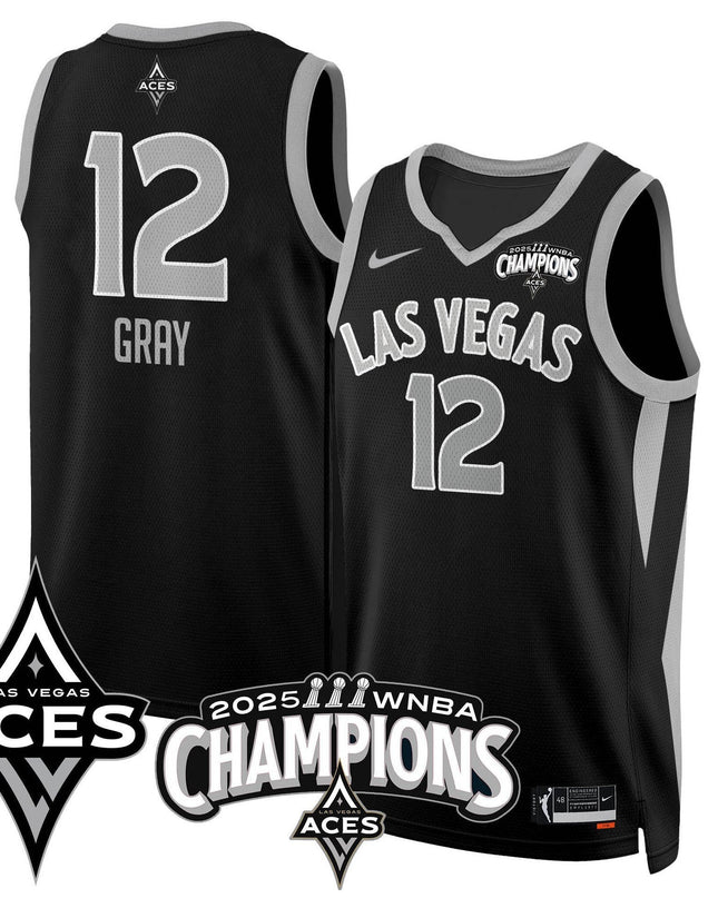 Men's Las Vegas Aces 2025 WNBA Championship Jersey - All Stitched