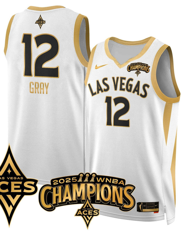 Men's Las Vegas Aces 2025 WNBA Championship Jersey - All Stitched