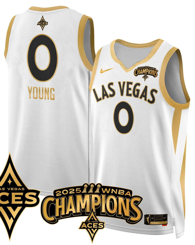 Men's Las Vegas Aces 2025 WNBA Championship Jersey - All Stitched