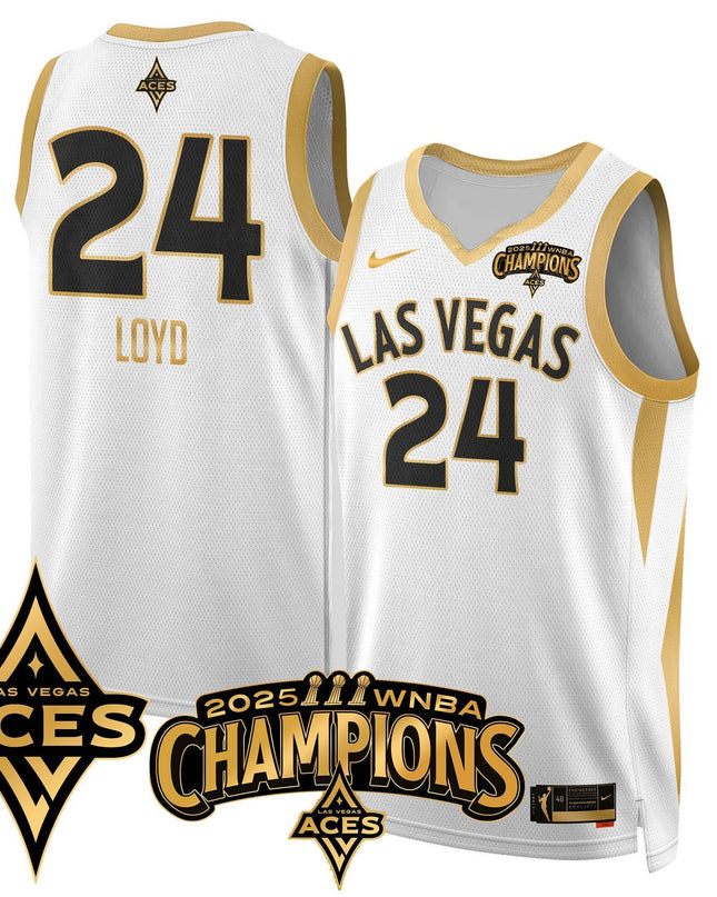 Men's Las Vegas Aces 2025 WNBA Championship Jersey - All Stitched