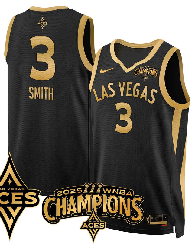Men's Las Vegas Aces 2025 WNBA Championship Jersey - All Stitched