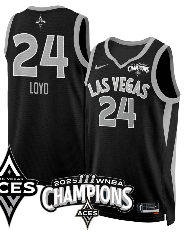 Men's Las Vegas Aces 2025 WNBA Championship Jersey - All Stitched