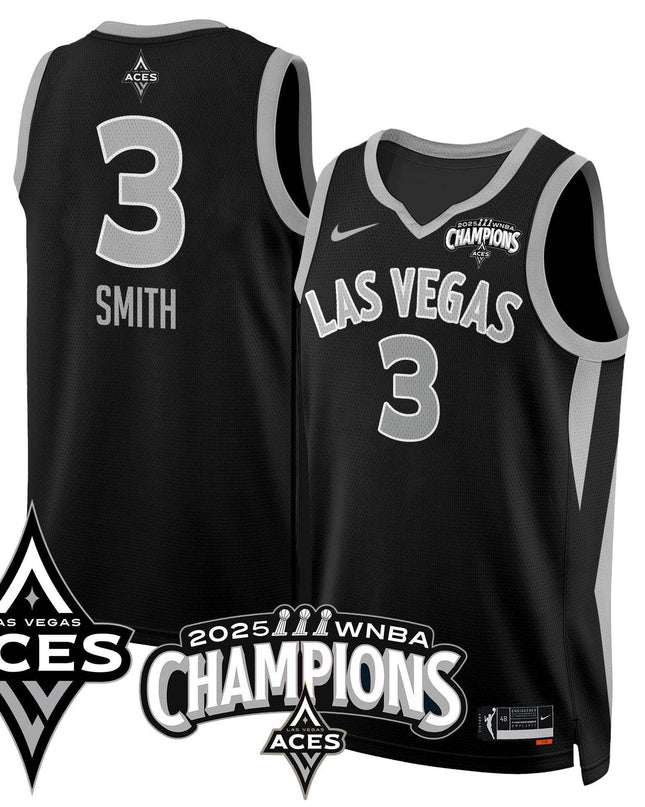 Men's Las Vegas Aces 2025 WNBA Championship Jersey - All Stitched
