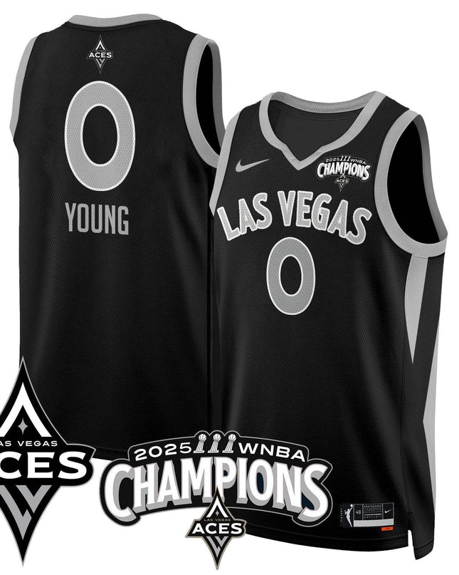 Men's Las Vegas Aces 2025 WNBA Championship Jersey - All Stitched