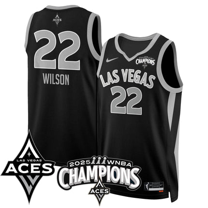 Men's Las Vegas Aces 2025 WNBA Championship Jersey - All Stitched
