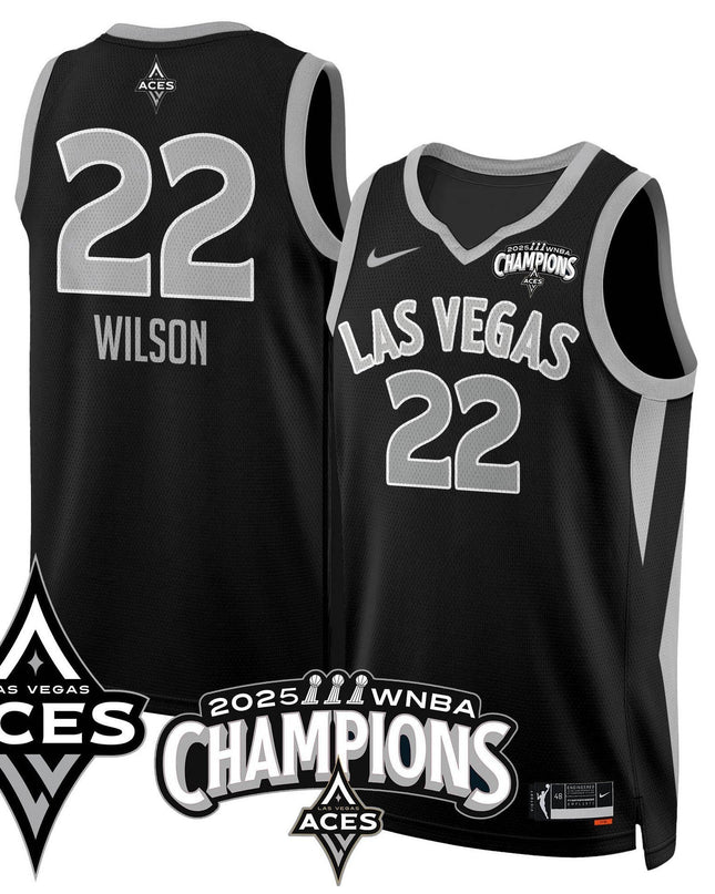 Men's Las Vegas Aces 2025 WNBA Championship Jersey - All Stitched