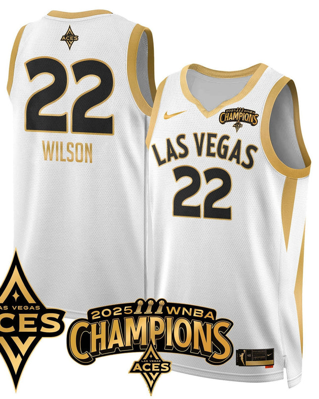 Men's Las Vegas Aces 2025 WNBA Championship Jersey - All Stitched