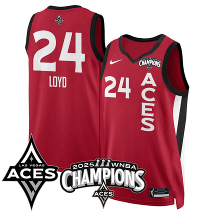 Men's Las Vegas Aces 2025 WNBA Championship Jersey - All Stitched
