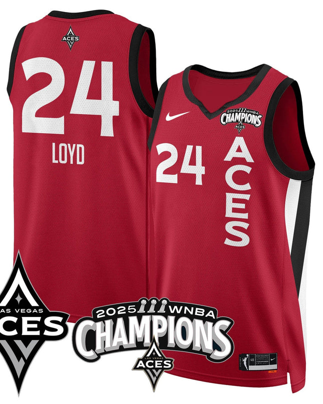 Men's Las Vegas Aces 2025 WNBA Championship Jersey - All Stitched