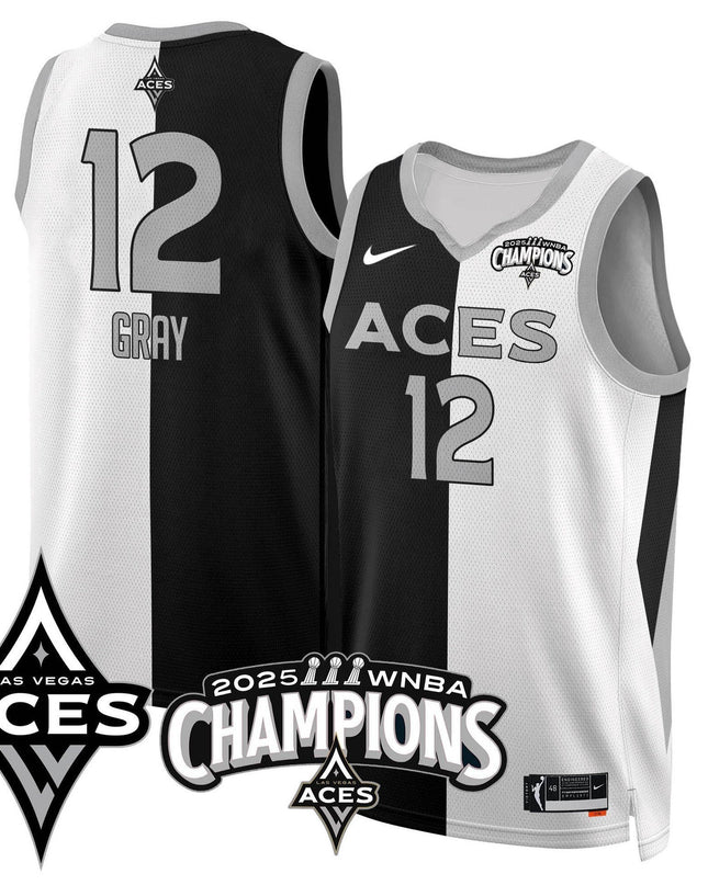 Men's Las Vegas Aces 2025 WNBA Championship Jersey - All Stitched