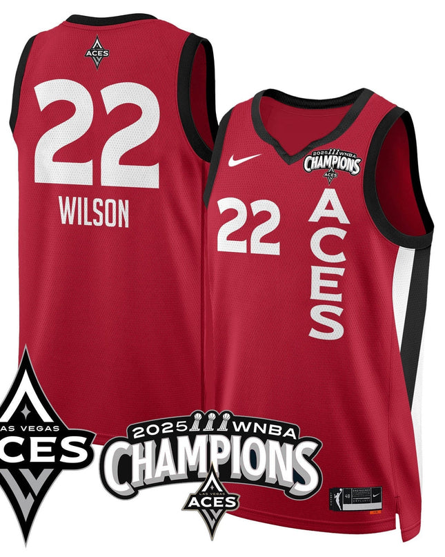 Men's Las Vegas Aces 2025 WNBA Championship Jersey - All Stitched