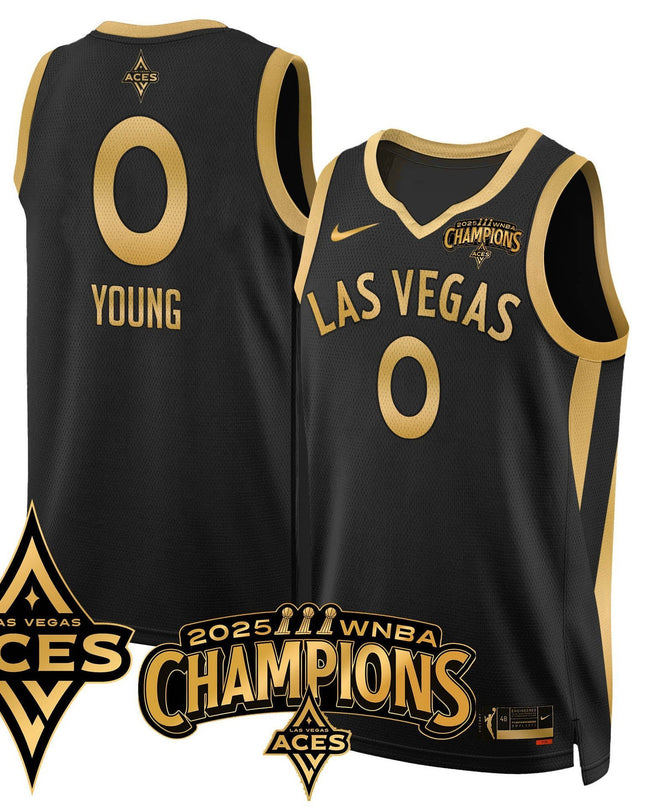Men's Las Vegas Aces 2025 WNBA Championship Jersey - All Stitched