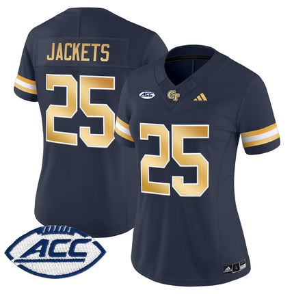 Women's Georgia Tech Yellow Jackets 2025 Vapor Limited Jersey - All stitched