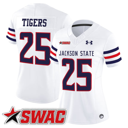 Women's Jackson State Tigers 2025 Vapor Limited Jersey - All Stitched