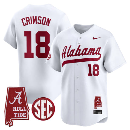 Men's Alabama Crimson Tide 2025 Vapor Baseball Jersey - Alabama Map - All Stitched