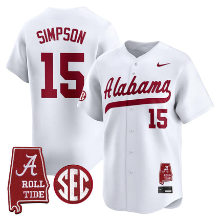 Men's Alabama Crimson Tide 2025 Vapor Baseball Jersey - Alabama Map - All Stitched