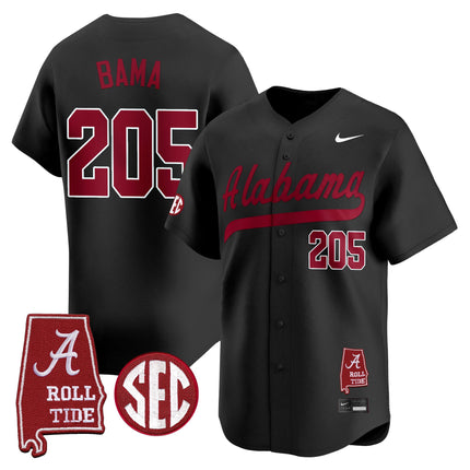 Men's Alabama Crimson Tide 2025 Vapor Baseball Jersey - Alabama Map - All Stitched