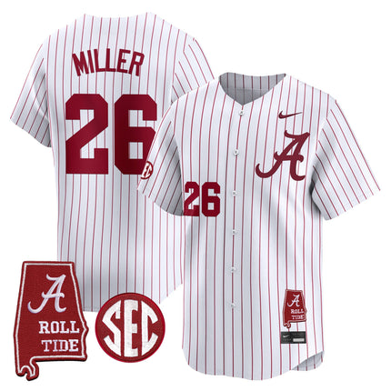 Men's Alabama Crimson Tide 2025 Vapor Baseball Jersey - Alabama Map - All Stitched