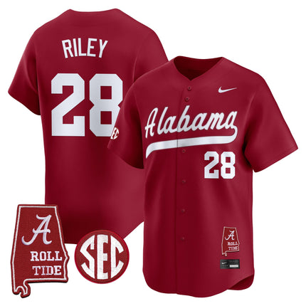 Men's Alabama Crimson Tide 2025 Vapor Baseball Jersey - Alabama Map - All Stitched