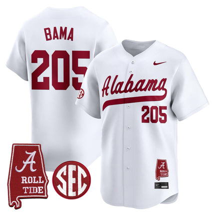 Men's Alabama Crimson Tide 2025 Vapor Baseball Jersey - Alabama Map - All Stitched