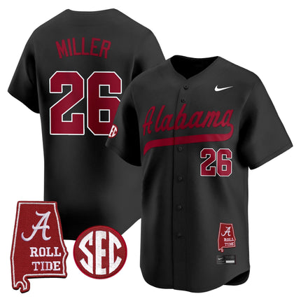 Men's Alabama Crimson Tide 2025 Vapor Baseball Jersey - Alabama Map - All Stitched