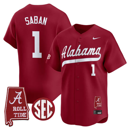 Men's Alabama Crimson Tide 2025 Vapor Baseball Jersey - Alabama Map - All Stitched
