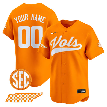 Tennessee Volunteers 2025 Vapor Baseball Custom Jersey - All Stitched