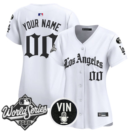 Dodgers 2025 World Series Vapor Premier Limited Custom Jersey - LA Gothic Edition - All Stitched