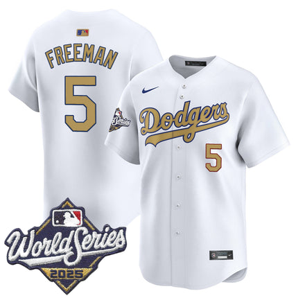 Dodgers 2025 World Series Gold Vapor Premier Limited Jersey - All Stitched