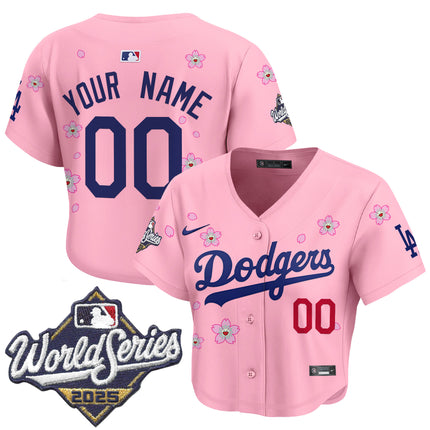 Dodgers 2025 World Series x Tokyo Series Crop Top Baseball Custom Jersey - All Stitched