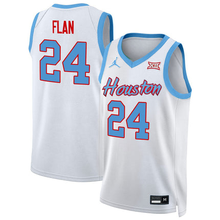 White Houston Cougars Basketball Jersey - All Stitched
