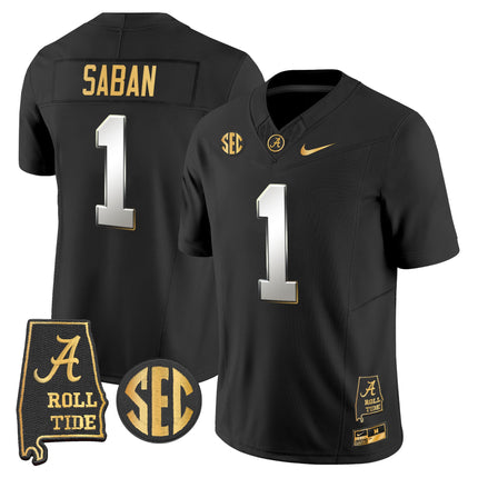 Men's Alabama Crimson Tide 2025 Gold Vapor Limited Jersey - Alabama Map - All Stitched