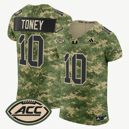 Malachi Toney Miami Hurricanes 2025 'Honor and Support' Elite Jersey - All Stitched