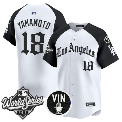 Men's Dodgers 2025 World Series Vapor Premier Limited Jersey - LA Gothic Edition - All Stitched