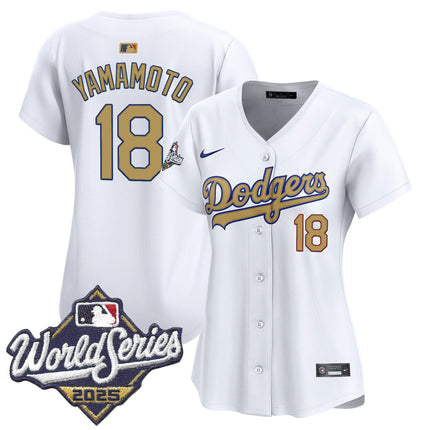 Dodgers 2025 World Series Gold Vapor Premier Limited Jersey - All Stitched