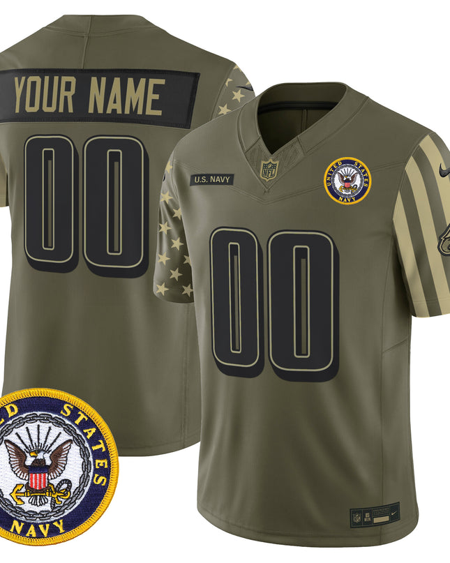 Philadelphia Eagles x U.S. Military Veteran Vapor Limited Custom Jersey - All Stitched