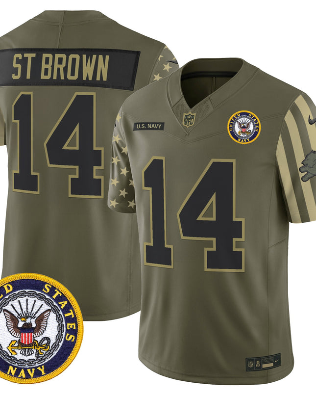 Men's Detroit Lions x U.S. Military Veteran Vapor Limited Jersey - All Stitched