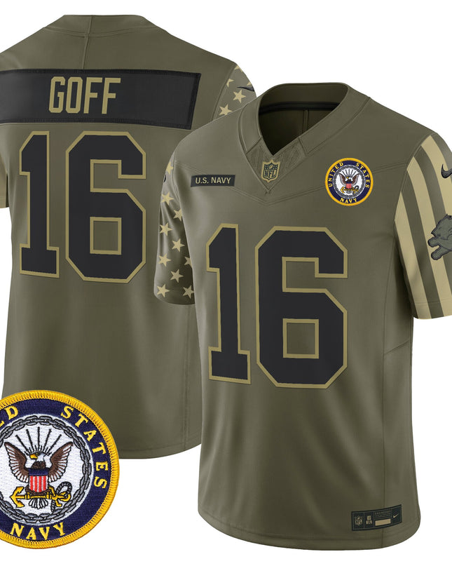 Men's Detroit Lions x U.S. Military Veteran Vapor Limited Jersey - All Stitched