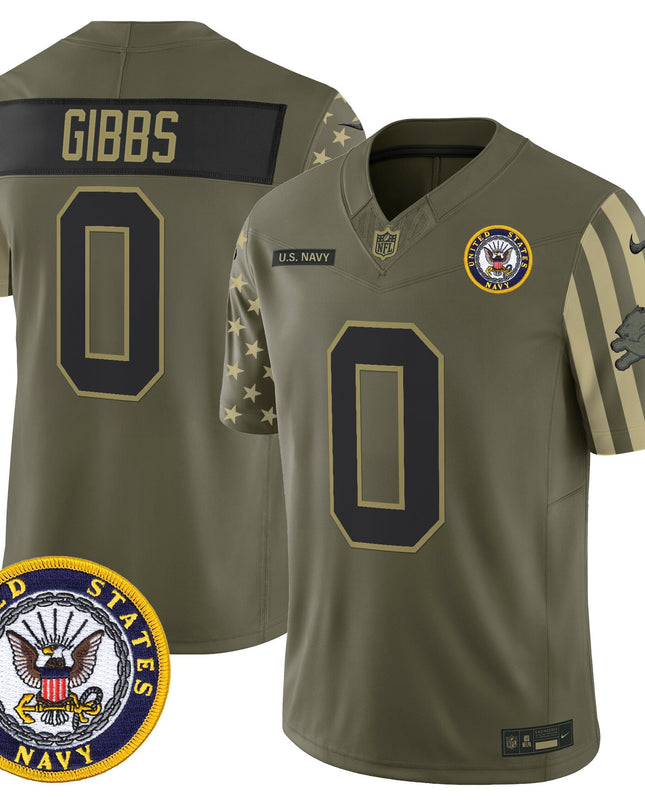 Men's Detroit Lions x U.S. Military Veteran Vapor Limited Jersey - All Stitched