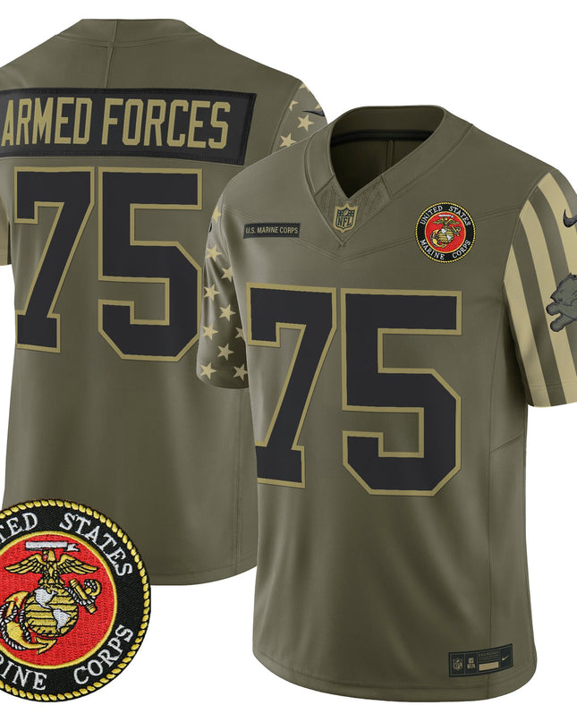 Men's Detroit Lions x U.S. Military Veteran Vapor Limited Jersey - All Stitched