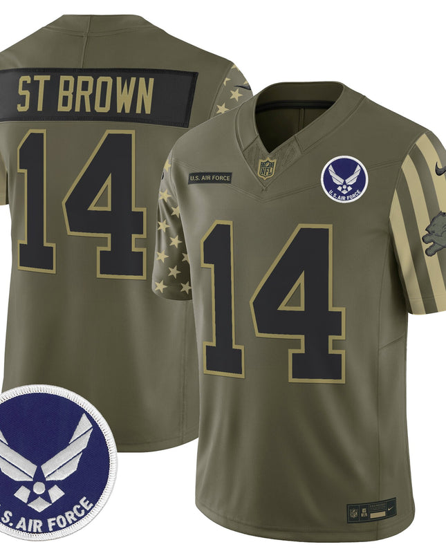 Men's Detroit Lions x U.S. Military Veteran Vapor Limited Jersey - All Stitched