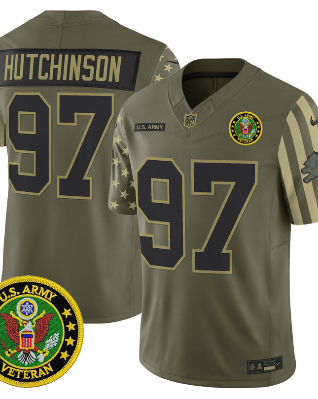 Men's Detroit Lions x U.S. Military Veteran Vapor Limited Jersey - All Stitched
