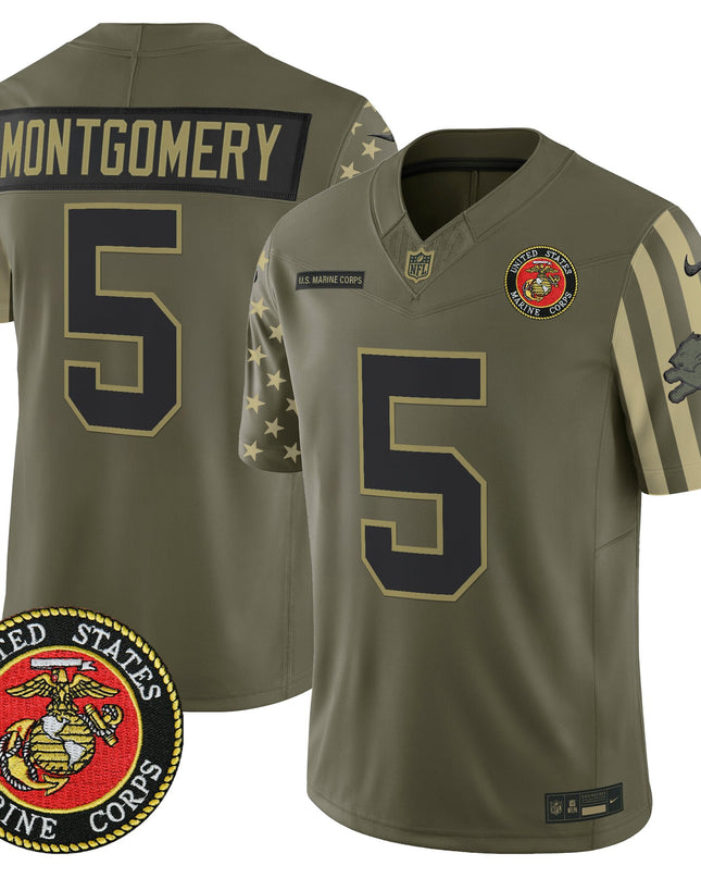 Men's Detroit Lions x U.S. Military Veteran Vapor Limited Jersey - All Stitched