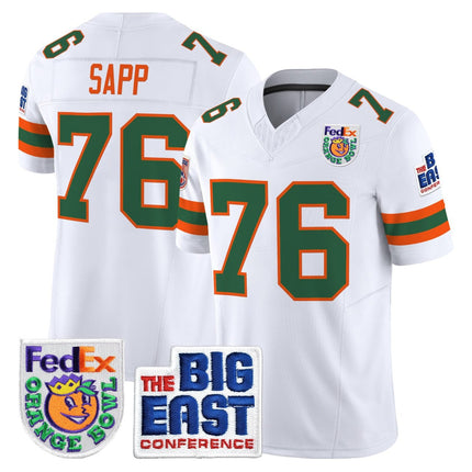 Warren Sapp # 76 Miami Hurricanes White Jersey - All Stitched