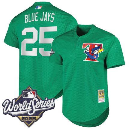 Men's Toronto Blue Jays Throwback Vapor Premier Limited Jersey V2 - 2025 World Series Patch - All Stitched
