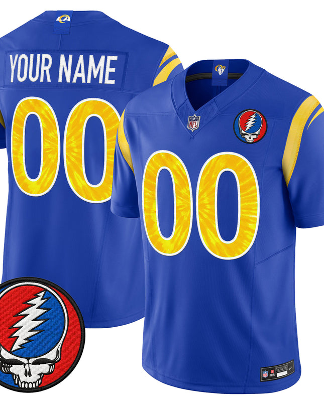 Los Angeles Rams x Grateful Dead Vapor Limited Custom Jersey - All Stitched