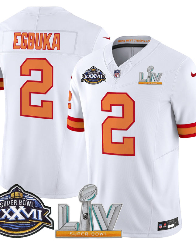 Men's Tampa Bay Buccaneers Super Bowl XXXVII & Super Bowl LV Patch Throwback Vapor Limited Jersey - All Stitched