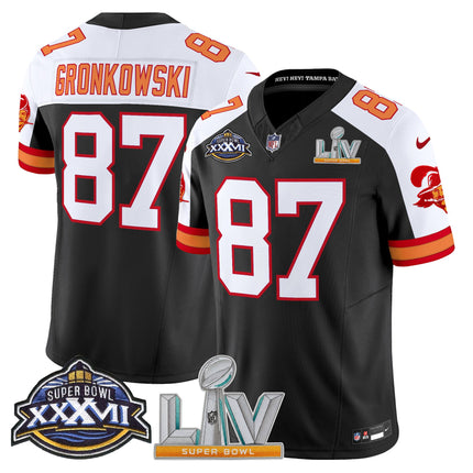 Men's Tampa Bay Buccaneers Super Bowl XXXVII & Super Bowl LV Patch Throwback Vapor Limited Jersey - All Stitched